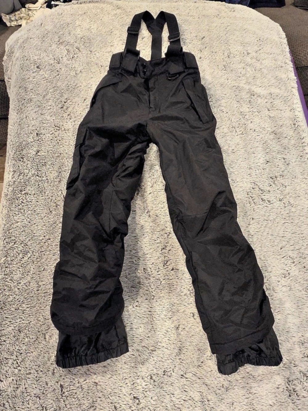 Boys Sport Essentials Black Ski Bib Pants Size 12
